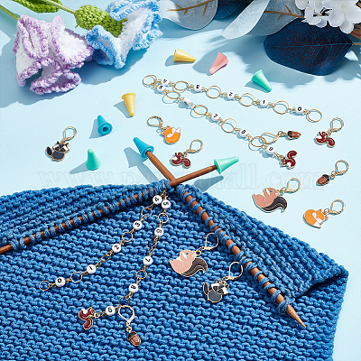 Наборы инструментов для вязания белки и лисы своими руками HJEW-NB00148-1