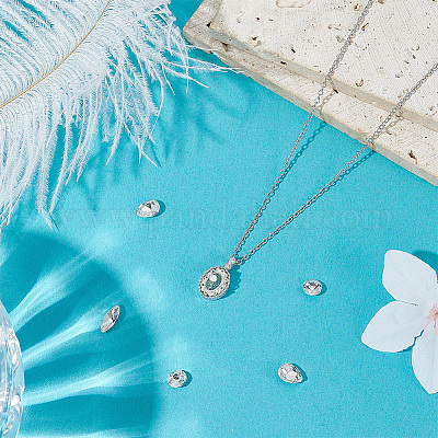 1 шт. 925 подвески из стерлингового серебра с кабошонами из горного хрусталя STER-BC0003-64B-1