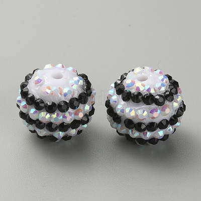 Полосатый узор из смоляных стразов RESI-WH0034-20B-1