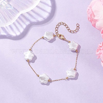 Браслеты из бусин с имитацией жемчуга ABS BJEW-JB12414-1