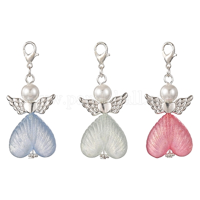 Сердце ангела светящийся акриловый кулон украшение HJEW-JM03806-02-1