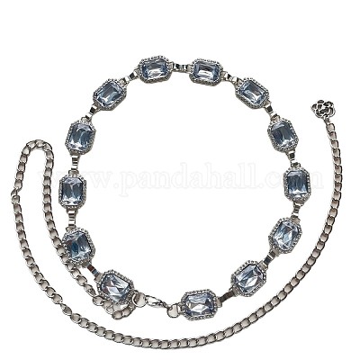 Цепочка из сплава со стразами в стиле бохо с прямоугольными звеньями&nbsp;FS-WGF667A-05-1