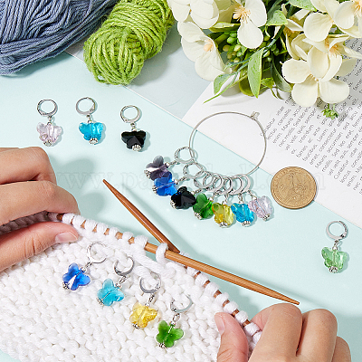 Стеклянный кулон-бабочка&nbsp;HJEW-SC00069-1