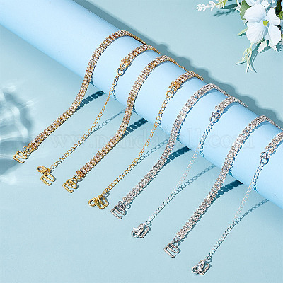 Нескользящие бретельки бюстгальтера со стразами из латуни FIND-GO00010-1