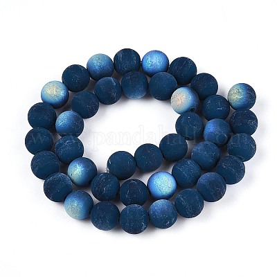 Нити из матовых непрозрачных стеклянных бусин GLAA-T032-P10mm-MBB14-1