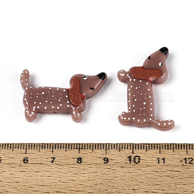 Печатные непрозрачные бусины из смолы&nbsp;RESI-N043-04F-1