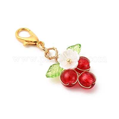 Круглые стеклянные подвесные украшения HJEW-JM04213-01-1