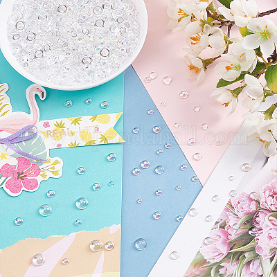 Кабошоны из прозрачного пластика с имитацией росы TACR-WH0026-01-1