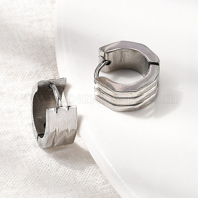 Серьги-кольца из нержавеющей стали 304 EJEW-L302-01P-1