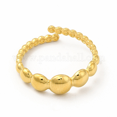 Ионное покрытие (ip) 304 нержавеющая сталь плоское круглое открытое кольцо-манжета для женщин RJEW-B027-10G-1