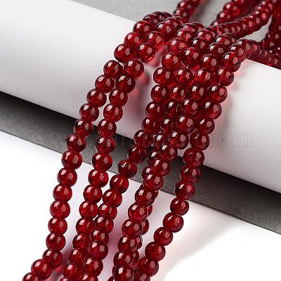 Прозрачные стеклянные круглые бусины кракле X-CCG-Q001-4mm-18-1