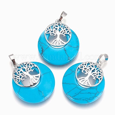 Синтетические бирюзовые подвески G-F573-C06-1