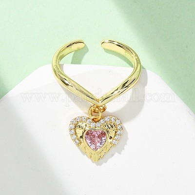 Открытые манжеты из латуни с микропаве и цирконием для женщин RJEW-U057-22A-G-1