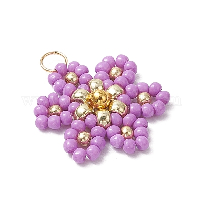 Подвески-цветы из стеклянных бусинок PALLOY-MZ00712-1