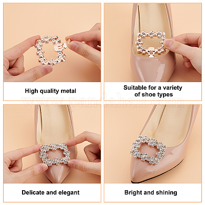 2スタイルの合金ラインストーン靴の装飾 取り外し可能な靴の