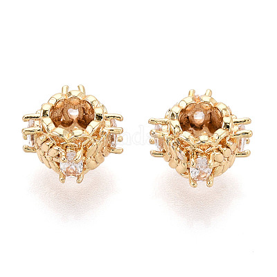 Латунные микро проложить Цирконий Европейский бисером KK-N275-01G-1