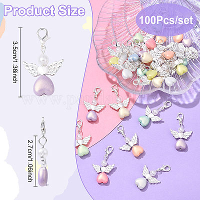 50 шт. подвесные украшения из сплава и акрила HJEW-YW00091-1