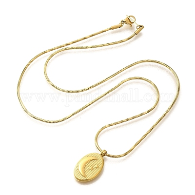 Ионное покрытие(ip) 304 нержавеющая сталь кулон ожерелье NJEW-K255-15G-1