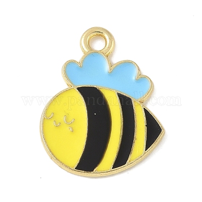 Эмалевые подвески из сплава на тему пчел FIND-M083-06K-G-1