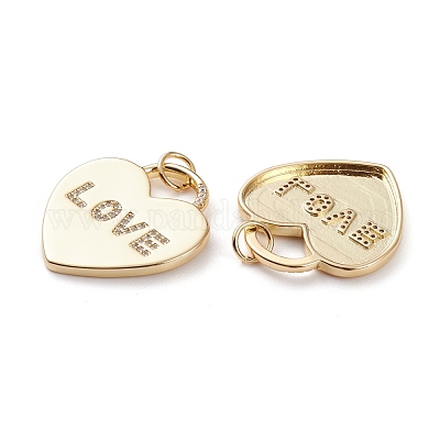 Латунные микропаве прозрачные подвески с фианитом KK-C100-29G-1