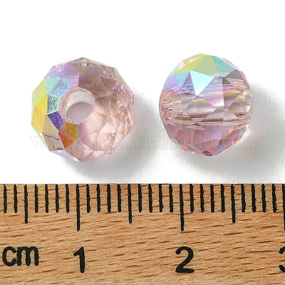 114шт прозрачные гальванические стеклянные бусины GLAA-K064-09B-1