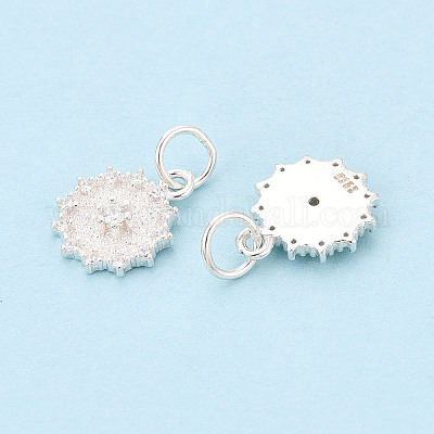 925 подвеска-цветок из стерлингового серебра с микропаве из прозрачных кубических цирконий&nbsp;STER-T009-20S-1