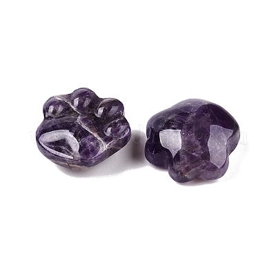 Фигурки из натурального аметиста с отпечатками кошачьей лапы DJEW-N003-03B-1