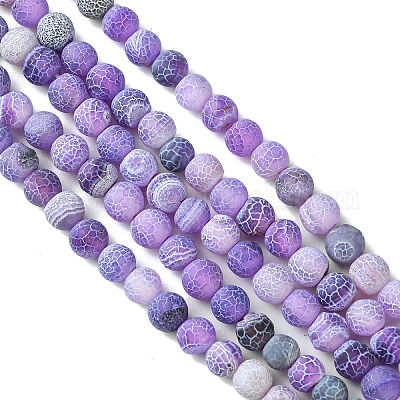 Естественные выветрившиеся агатовые бусины G-G589-6mm-06-1