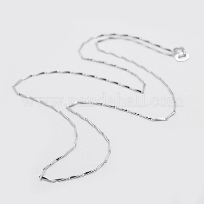 Антикоррозийное родиевое покрытие 925 стерлинговое серебро цепи ожерелья STER-F039-45cm-08P-1