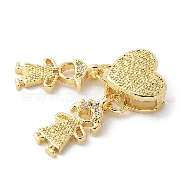 Латунные микро проложить кубического циркония подвески KK-P294-22G-1