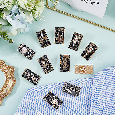 10 шт. 10 стиля эмалевых булавок Таро JEWB-SC0001-72-1