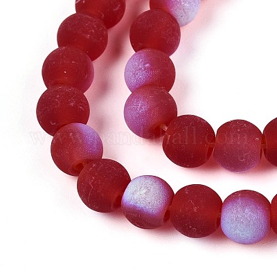 Матовые прозрачные стеклянные бусины GLAA-T032-T6mm-MBB20-1