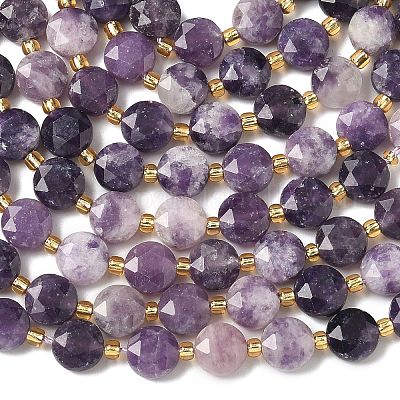 Натуральные лепидолитовые бусины G-C116-A09-02-1