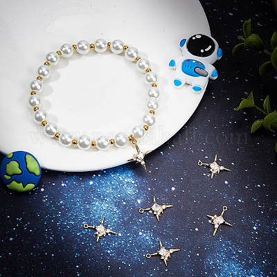 8шт латунные подвески с микропаве и кубическим цирконием KK-BBC0010-90-1