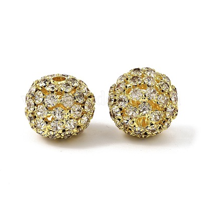 Латунные бусины со стразами  RSB082-NFG-1