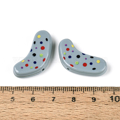 Печатные непрозрачные бусины из смолы&nbsp;RESI-N043-26D-1