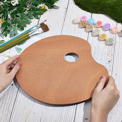 Ovale Holzfarbpalette&nbsp;AJEW-WH20098-001-1
