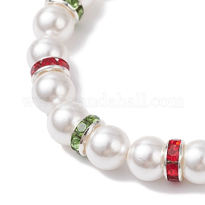 Рождественские браслеты с подвесками из сплава и эмали BJEW-TA00682-1