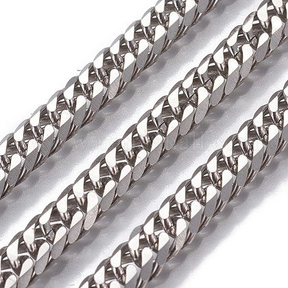 Wholesale Tarnish Resistant 304 Stainless Steel Cuban Link Chains Chunky Curb Chains Twisted Chains