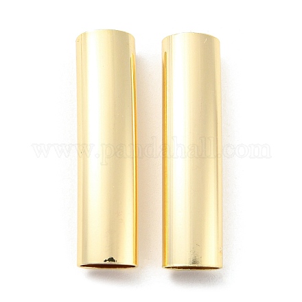 真鍮チューブビーズ  長持ちメッキ  鉛フリー＆カドミウムフリー  コラム  ゴールドカラー  30x7x5.5mm  穴：4x6.5mm KK-H452-36G-1