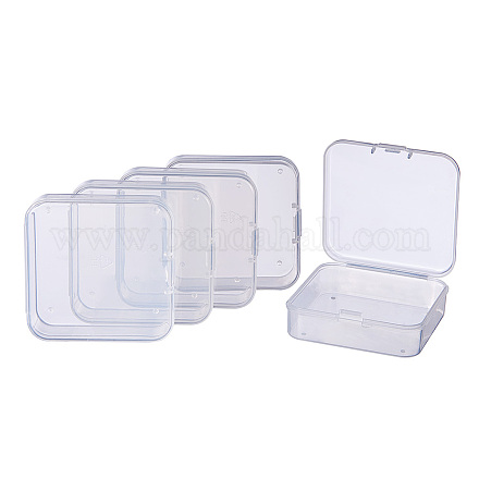Benecreat 18 confezione quadrata mini contenitori di plastica trasparenti perline scatola scatola con coperchio per oggetti CON-BC0004-67-1