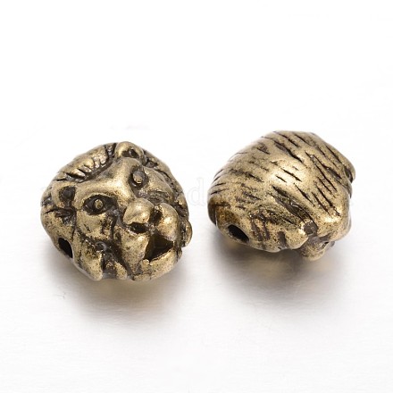 Perles en alliage de tête de lion PALLOY-L166-41AB-1