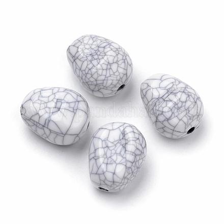 Crackle Opaque Acrylic Beads CACR-S008-20-1