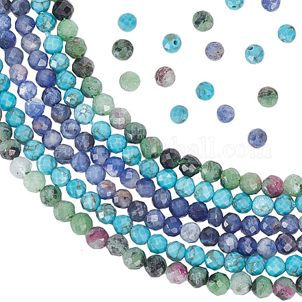 Arricraft 3 brins 3 brins de perles de pierres précieuses mélangées de style G-AR0005-50-1