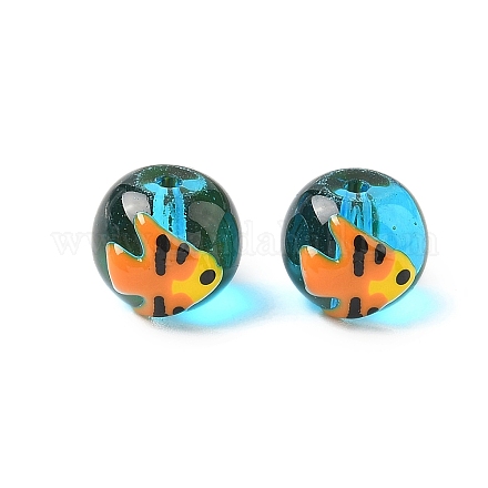 Стеклянные эмалевые бусины ручной работы LAMP-D304-02E-1