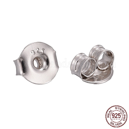 Rhodium Plated 925 Sterling Silver Ear Nuts STER-K167-041P-1
