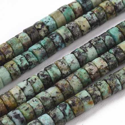 Fili di perle naturali di turchese africano (diaspro) G-F631-A29-1