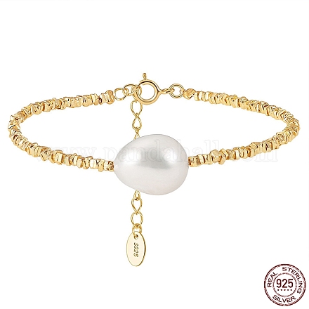 Bracelets à maillons en perles d'eau douce naturelles BJEW-I314-136-1