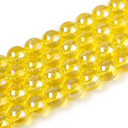 Гальванизируйте прозрачное стекло бисер нитей GLAA-T032-T8mm-AB12-A-1