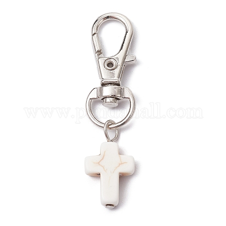 Подвески в форме креста из синтетической бирюзы HJEW-JM01531-02A-1